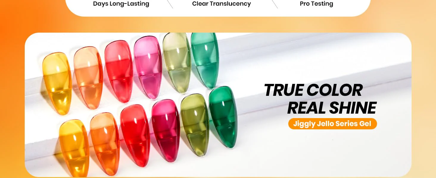 Long Lasting Sheer Glow - 6 Colors Gel Nail Polish Set - Image 7