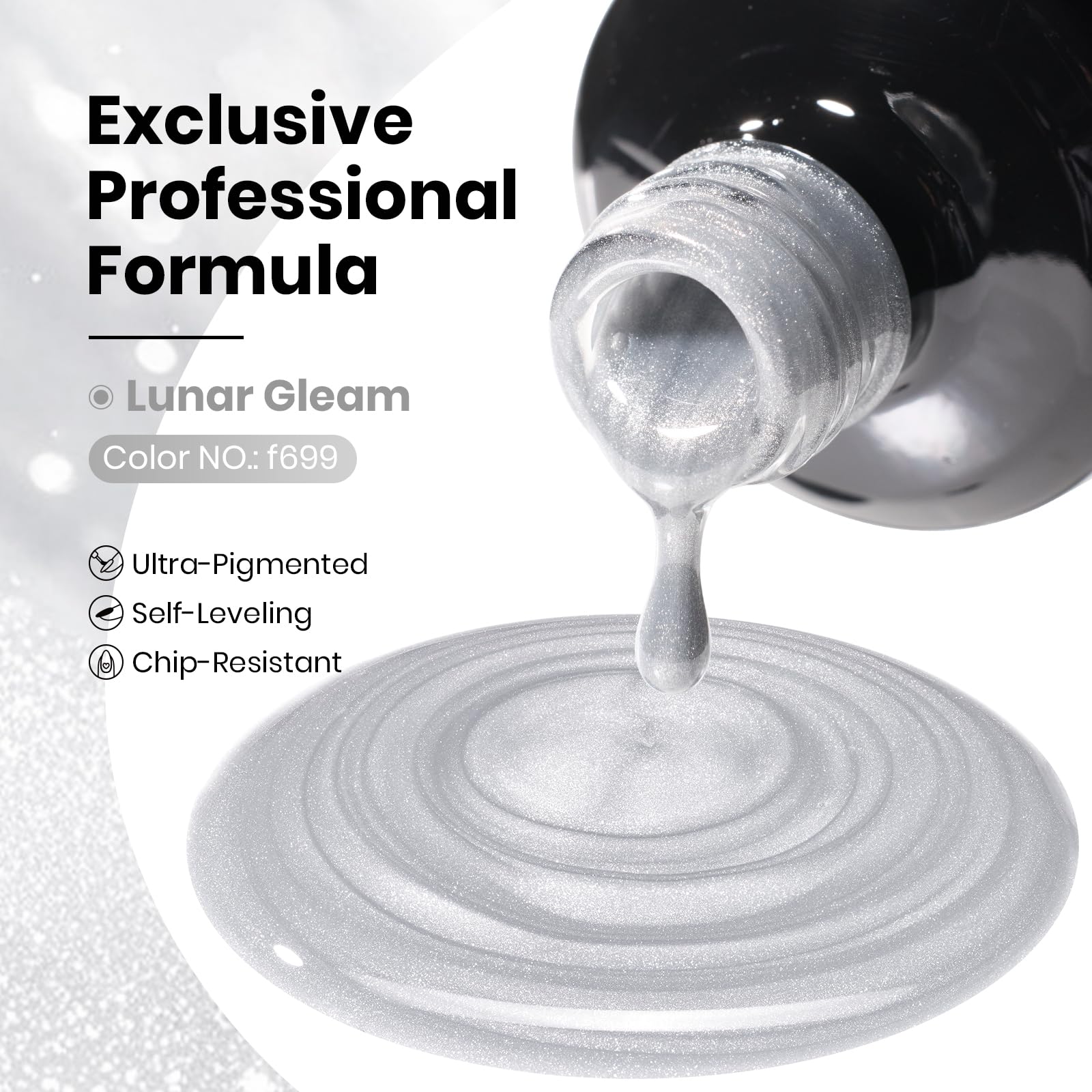 Lunar Gleam Cat Eye - 15ml Gel Polish Silver Nail Colors - Image 4
