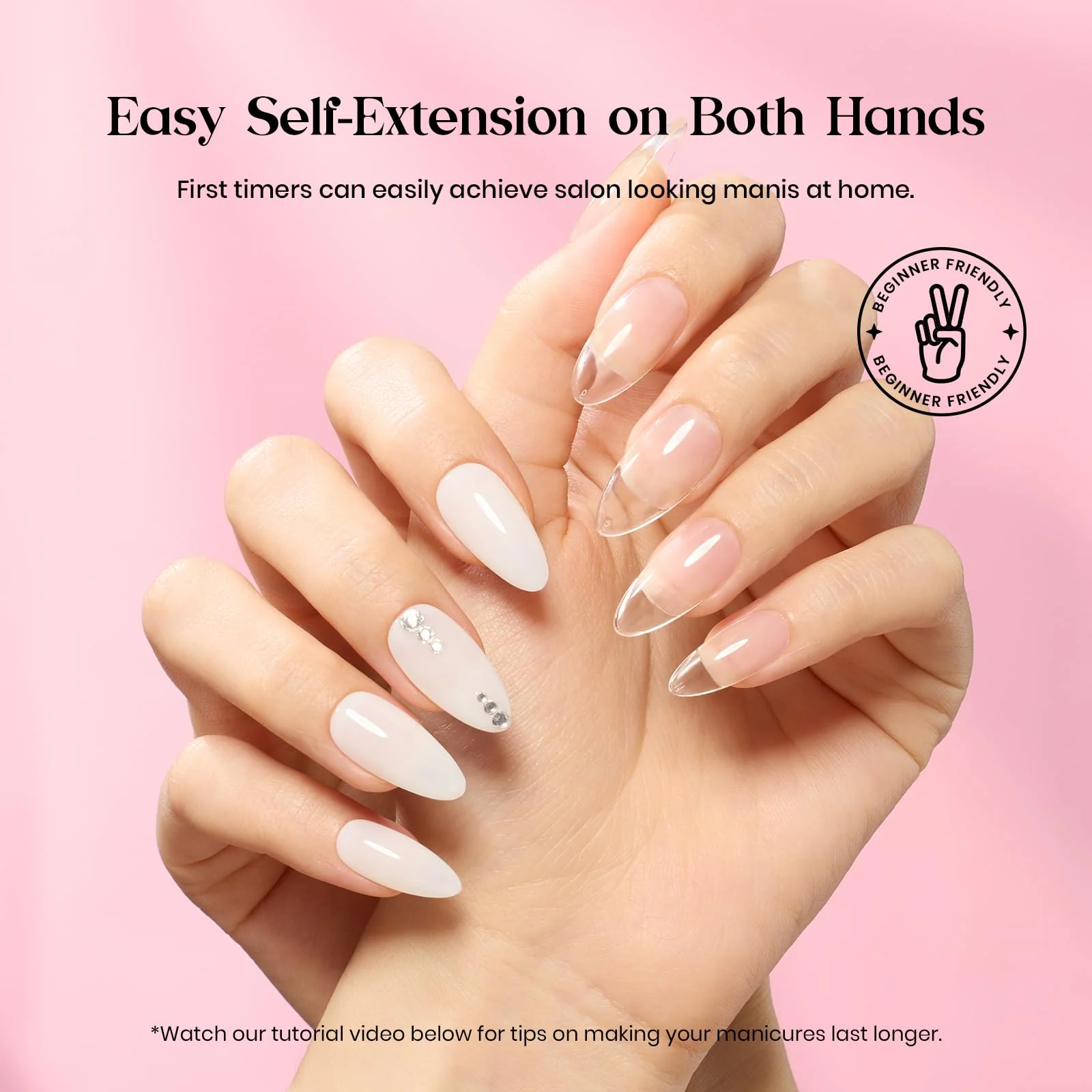 Beetles Gel Nail Kit Medium Almond Nail Extension Kit 600Pc - Image 5