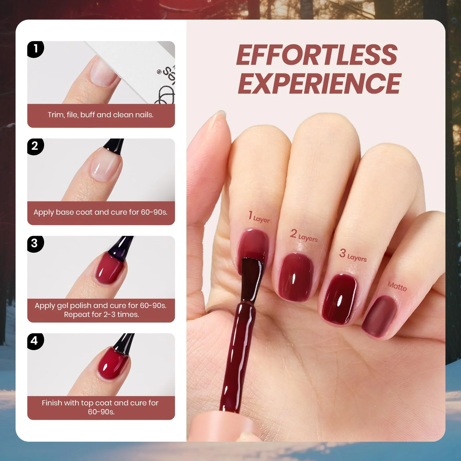 Midnight Syrup Winter Nails - 6 Colors Jelly Fall Gel Nail Polish Set Christmas Nails - Image 5
