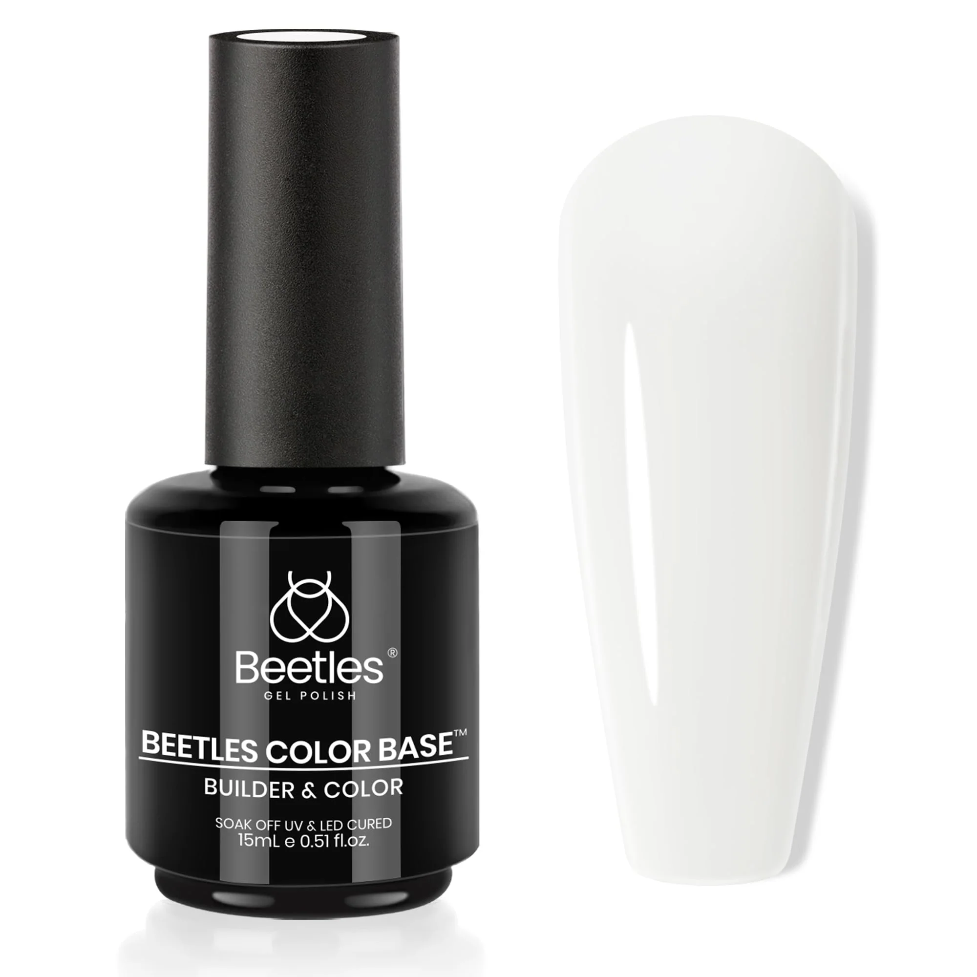 Milky White | Beetles Builder Gel For Nails 15ml Milky White Rubber Base Gel Polish