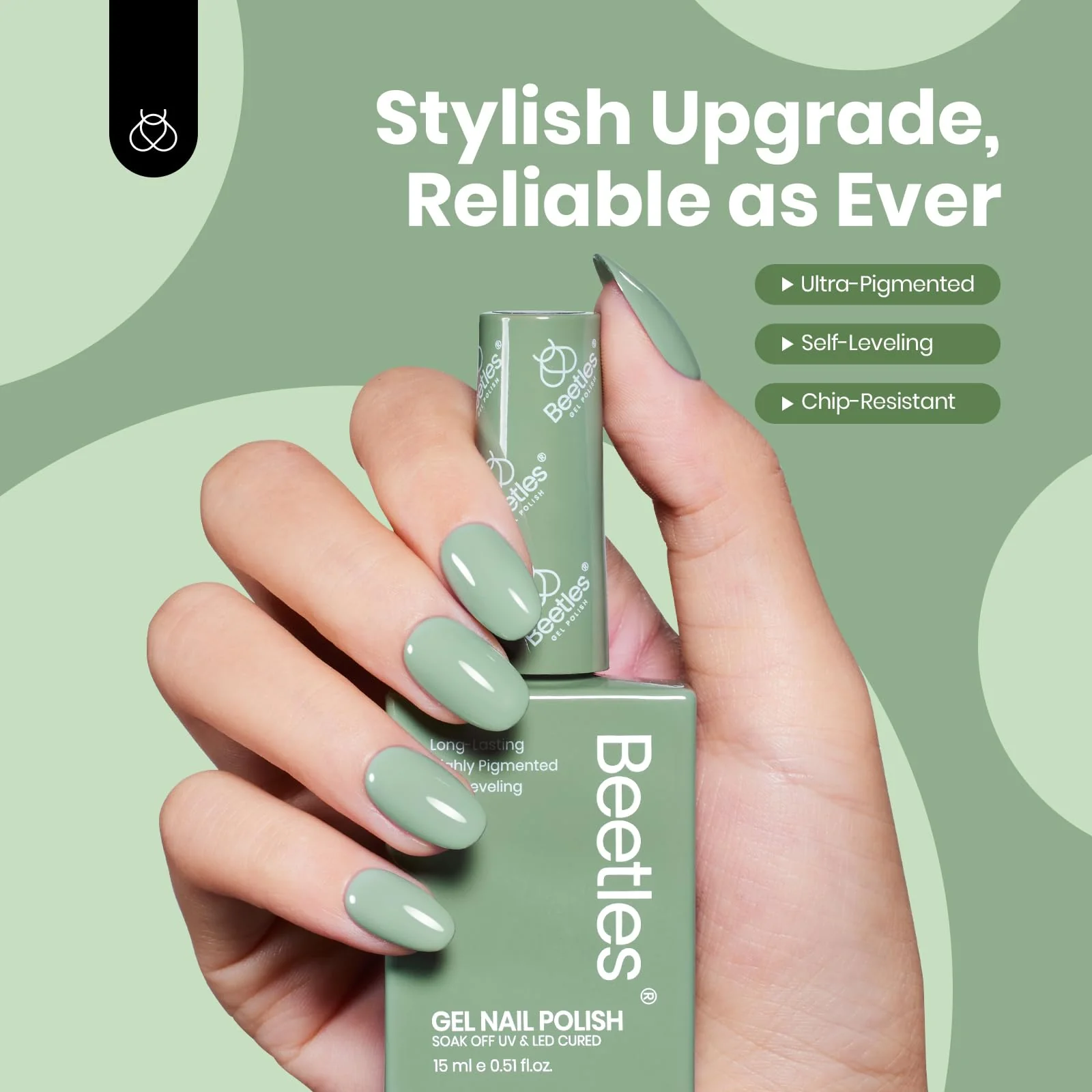 Misty Sage - Green Colorful Gel Polish 15ml - Image 7