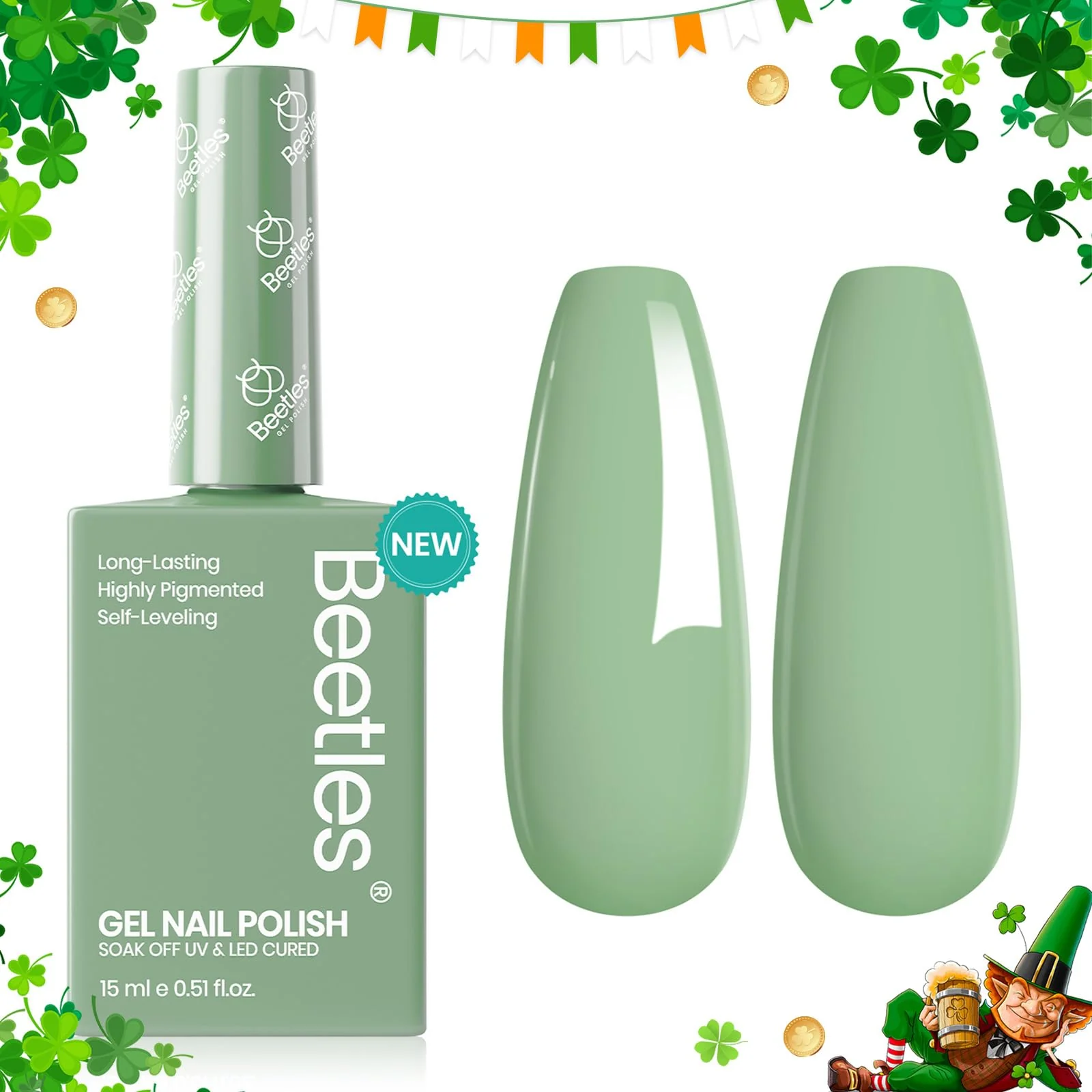 Misty Sage - Green Colorful Gel Polish 15ml - Image 8