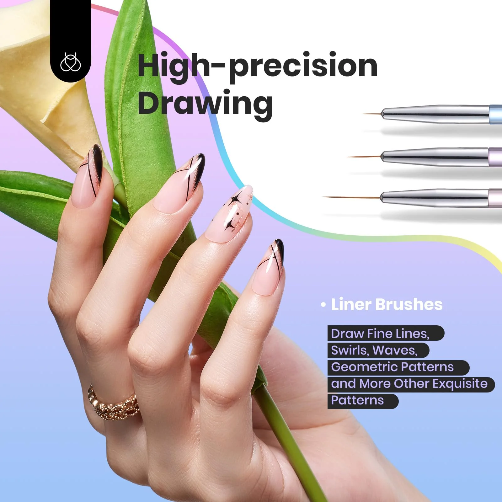 Dual-Head Nail Art Brushes Set: Easy Painting in Various Nail Designs - Image 5