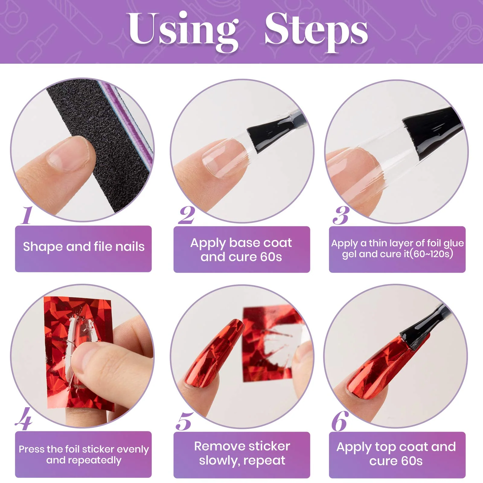 Nail Foil Glue Transfer Tips 15ML - Image 3