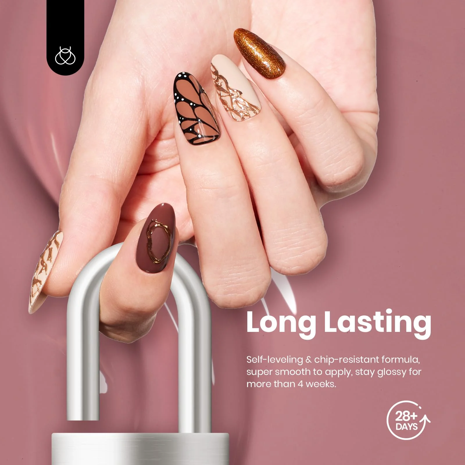 Nude Gel Nail Polish Set Spring Nails - Colorful Bottle 6 Color Each 15ml Gel Polish - Image 4