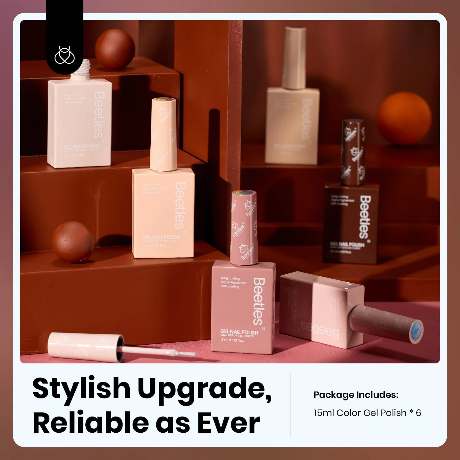 Nude Gel Nail Polish Set Spring Nails - Colorful Bottle 6 Color Each 15ml Gel Polish - Image 6