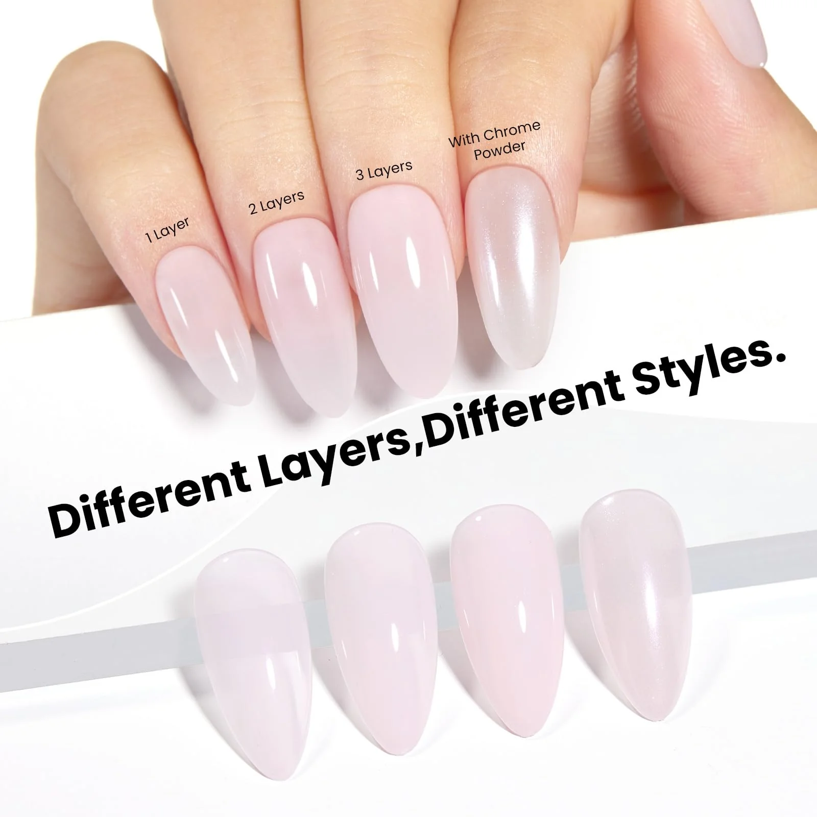 Nude Gel Polish|7.5ml Beetles White Chrome Nail Powder Gel Polish Glitter - Image 5