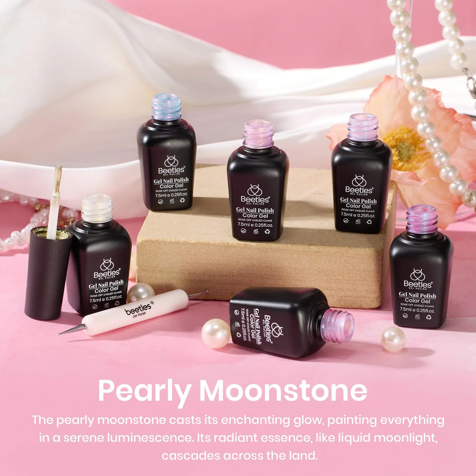 Pearly Moonstone | 6 Colors Spring Nails Pearl Pearlescent Gel Polish Set - Image 3