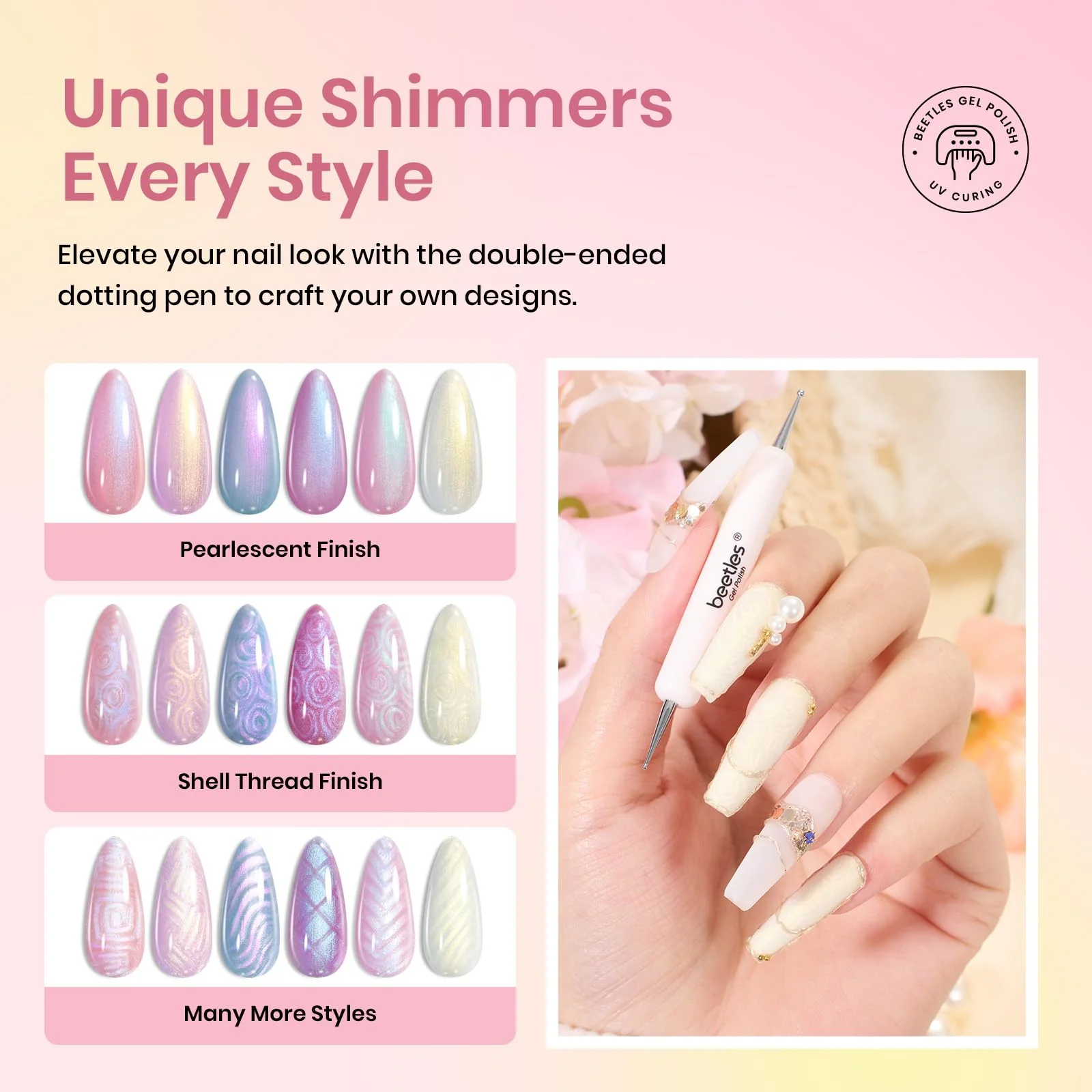 Pearly Moonstone | 6 Colors Spring Nails Pearl Pearlescent Gel Polish Set - Image 4