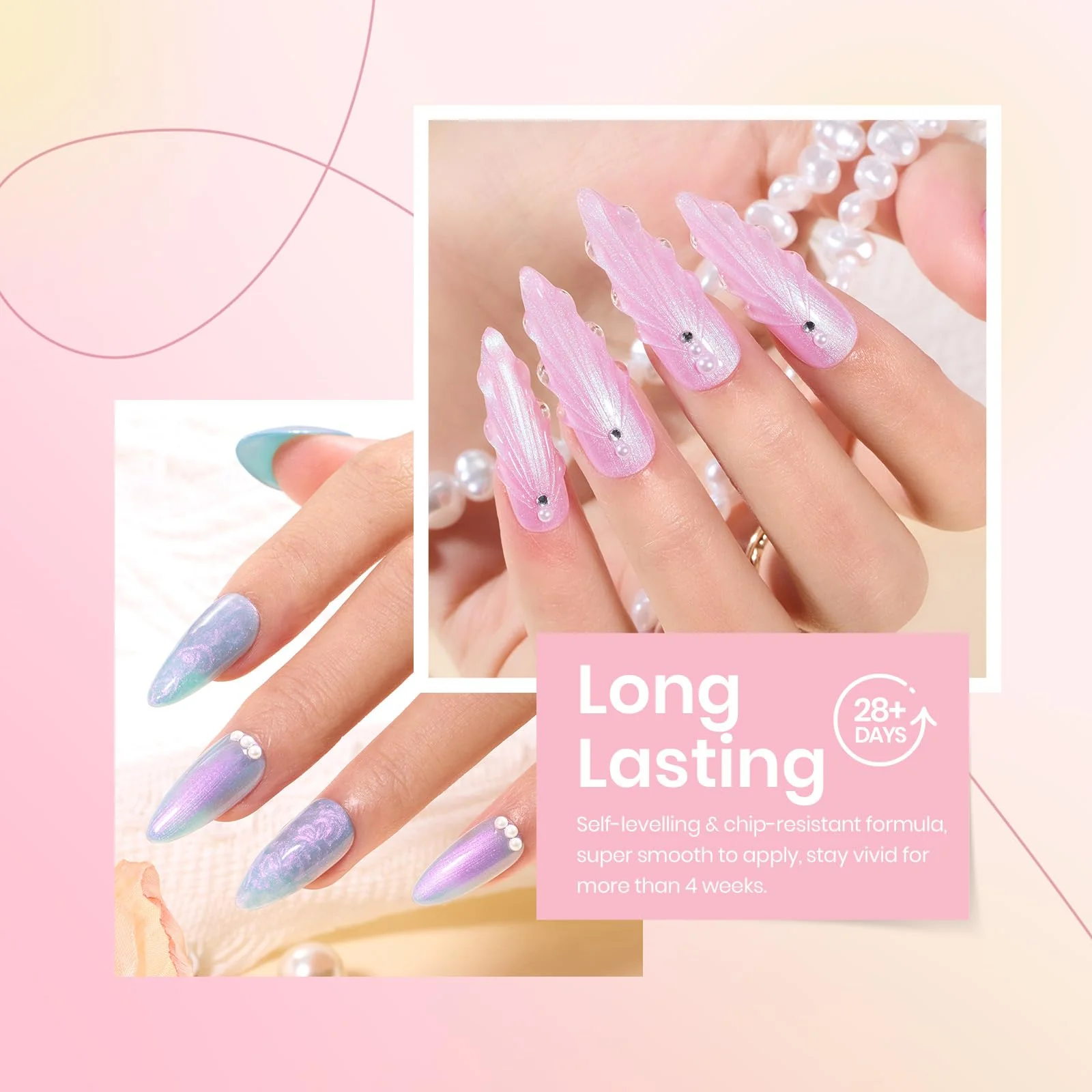 Pearly Moonstone | 6 Colors Spring Nails Pearl Pearlescent Gel Polish Set - Image 5