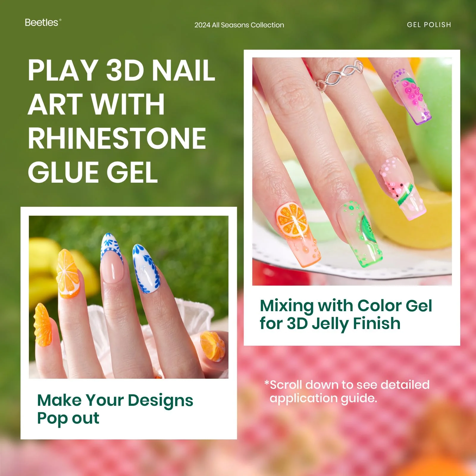 Picnic Party | 36 Nail Spring Nails Pastel Glitter Gel Polish Colors - Image 4