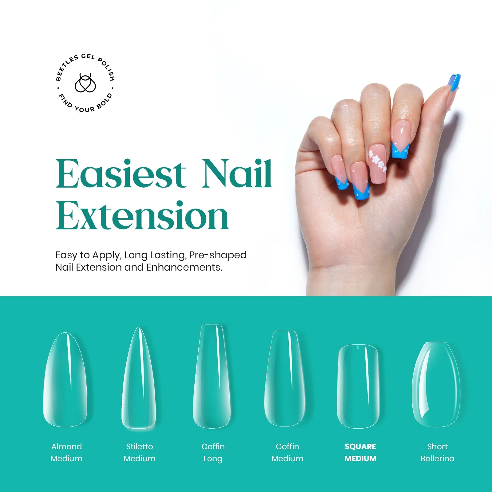 Gel Nail Tips Pre-shaped Extension System Clear False Nail | 500 pcs, 10 sizes - Image 3