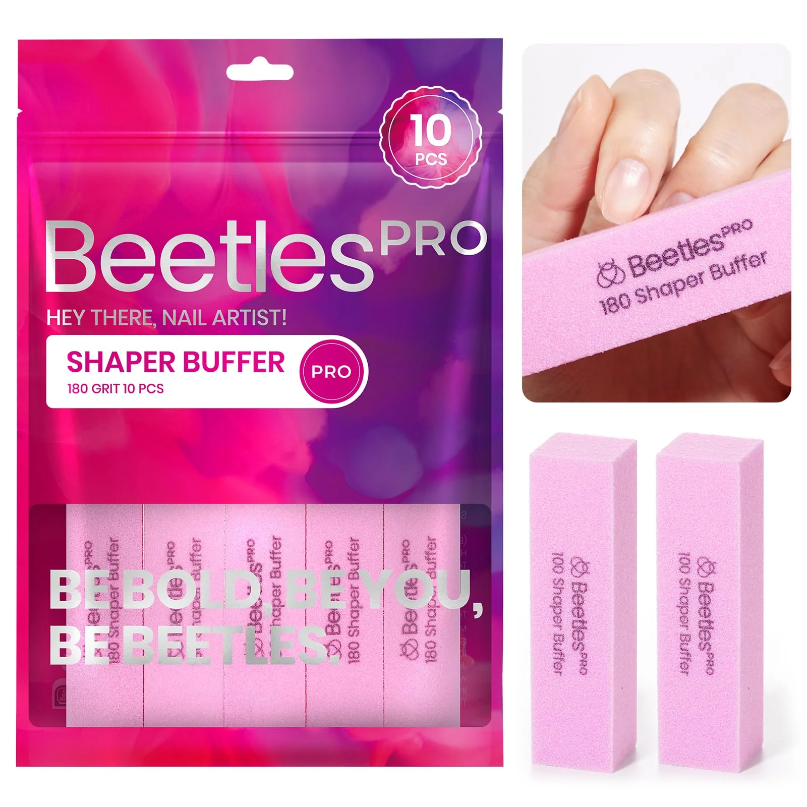 Professional -Grade 10 Pcs Nail Buffer Block 180 Grit-Unlimited Filing Power