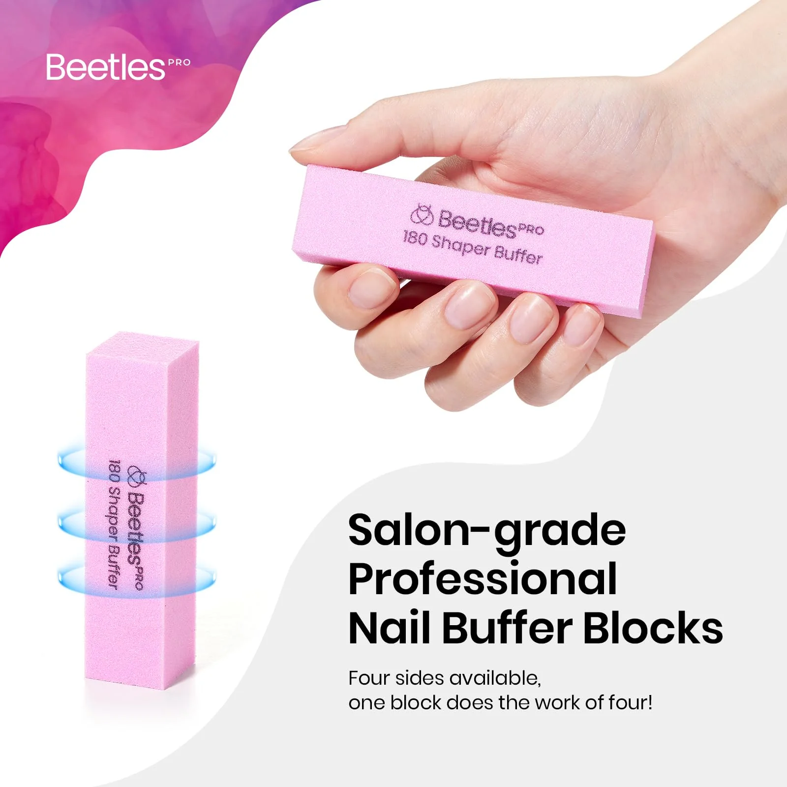 Professional -Grade 10 Pcs Nail Buffer Block 180 Grit-Unlimited Filing Power - Image 2