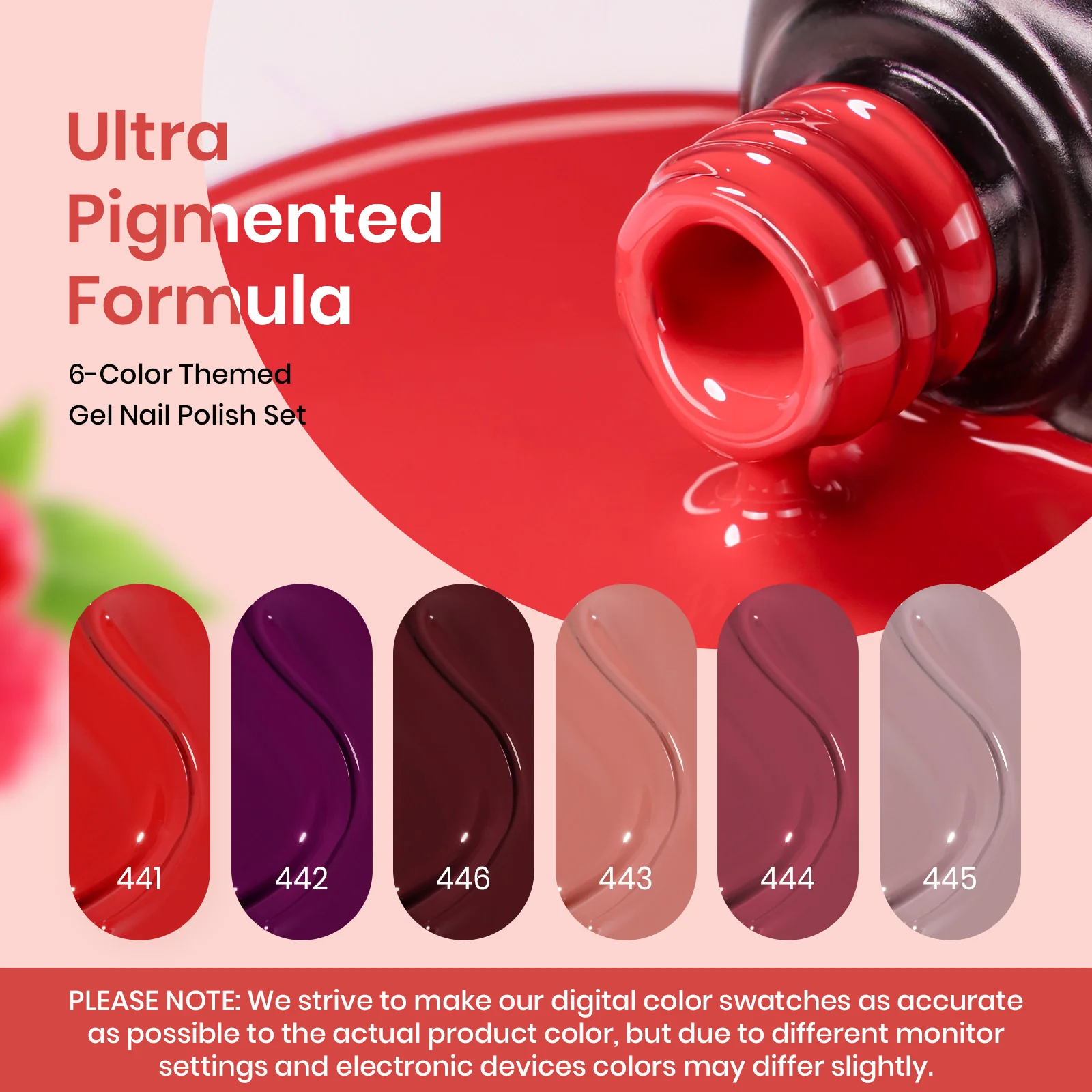 Raspberry Sorbet | 6 Colors Gel Polish Set - Image 3