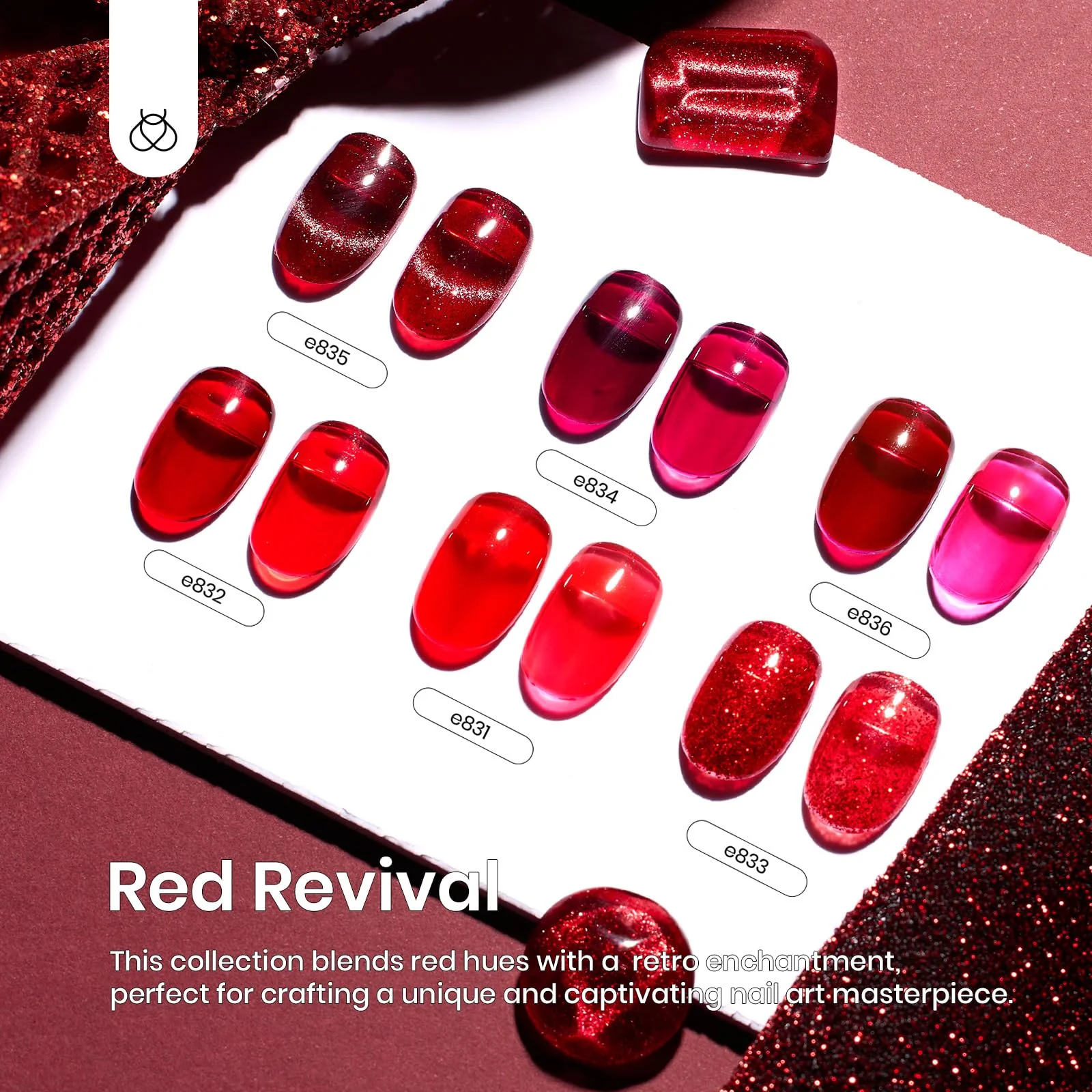Red Revival 6 Colors Spring Nails Gel Polish Set - Image 3
