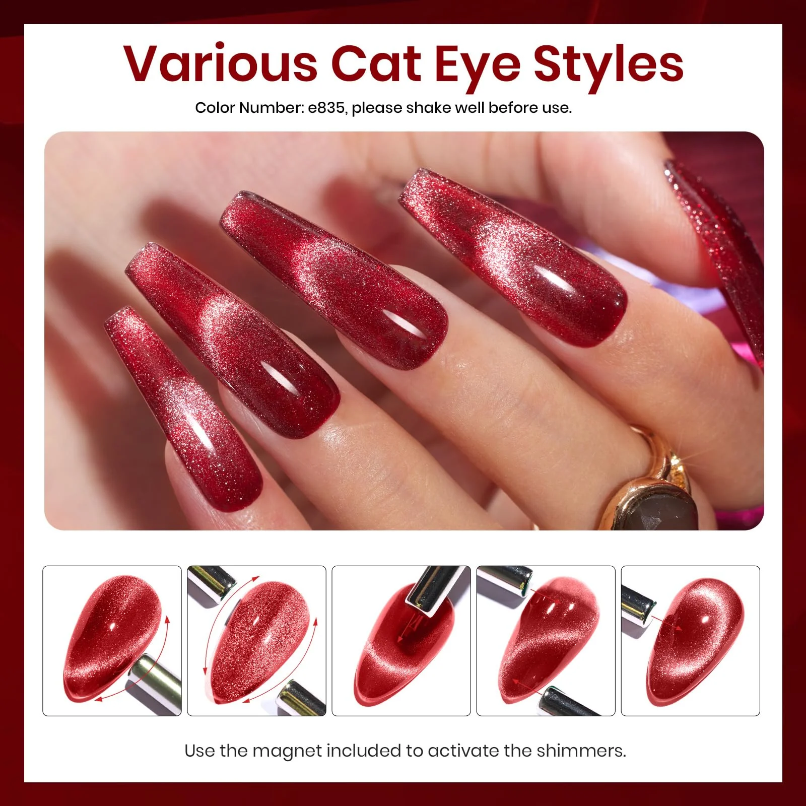 Red Revival 6 Colors Spring Nails Gel Polish Set - Image 5
