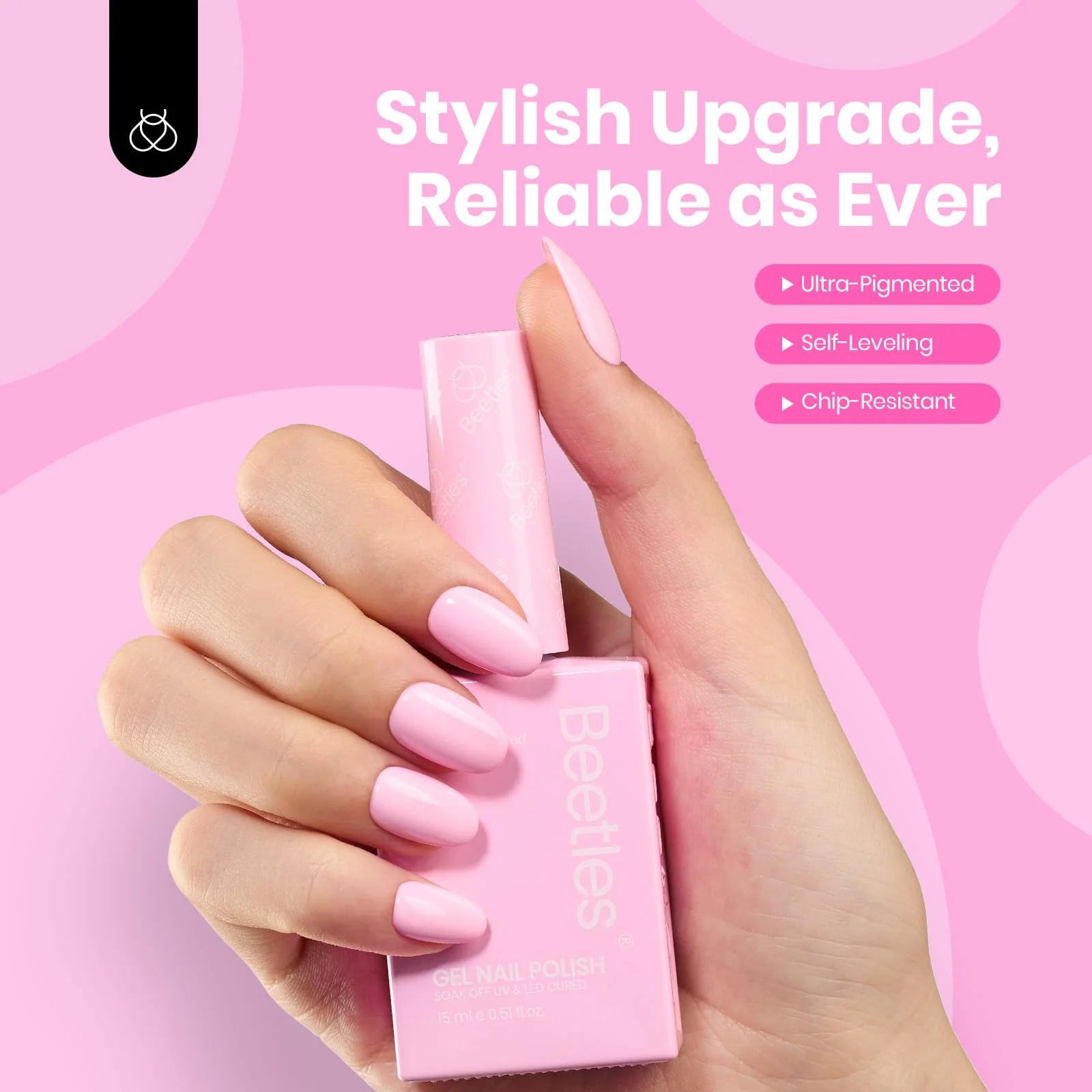 Rosy Glow Colorful Bottle Beetles Spring Nails Pink Gel Nail Polish 15ml - Image 7