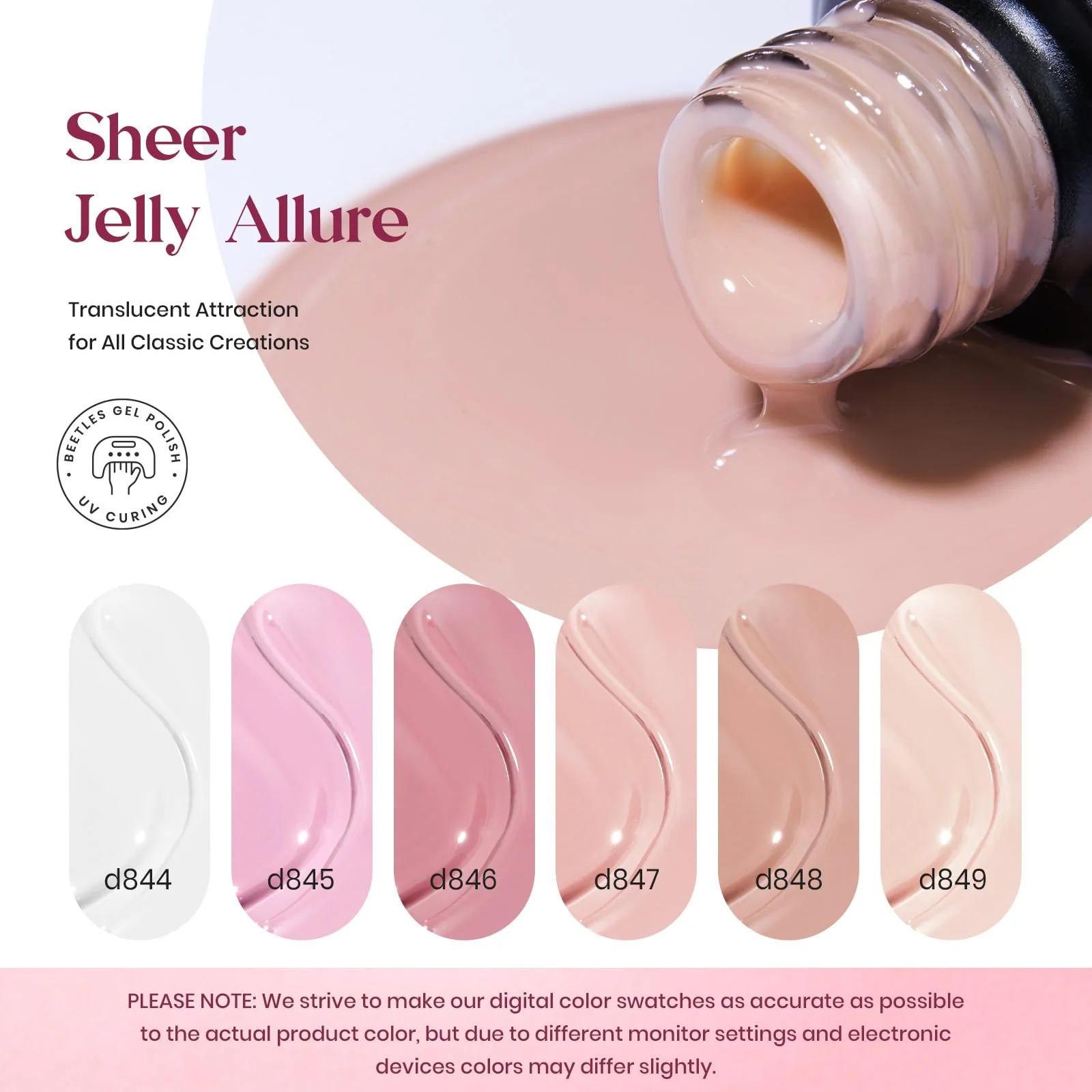 Sheer Luck | 6 Colors Gel Polish Set Spring Nails - Image 3