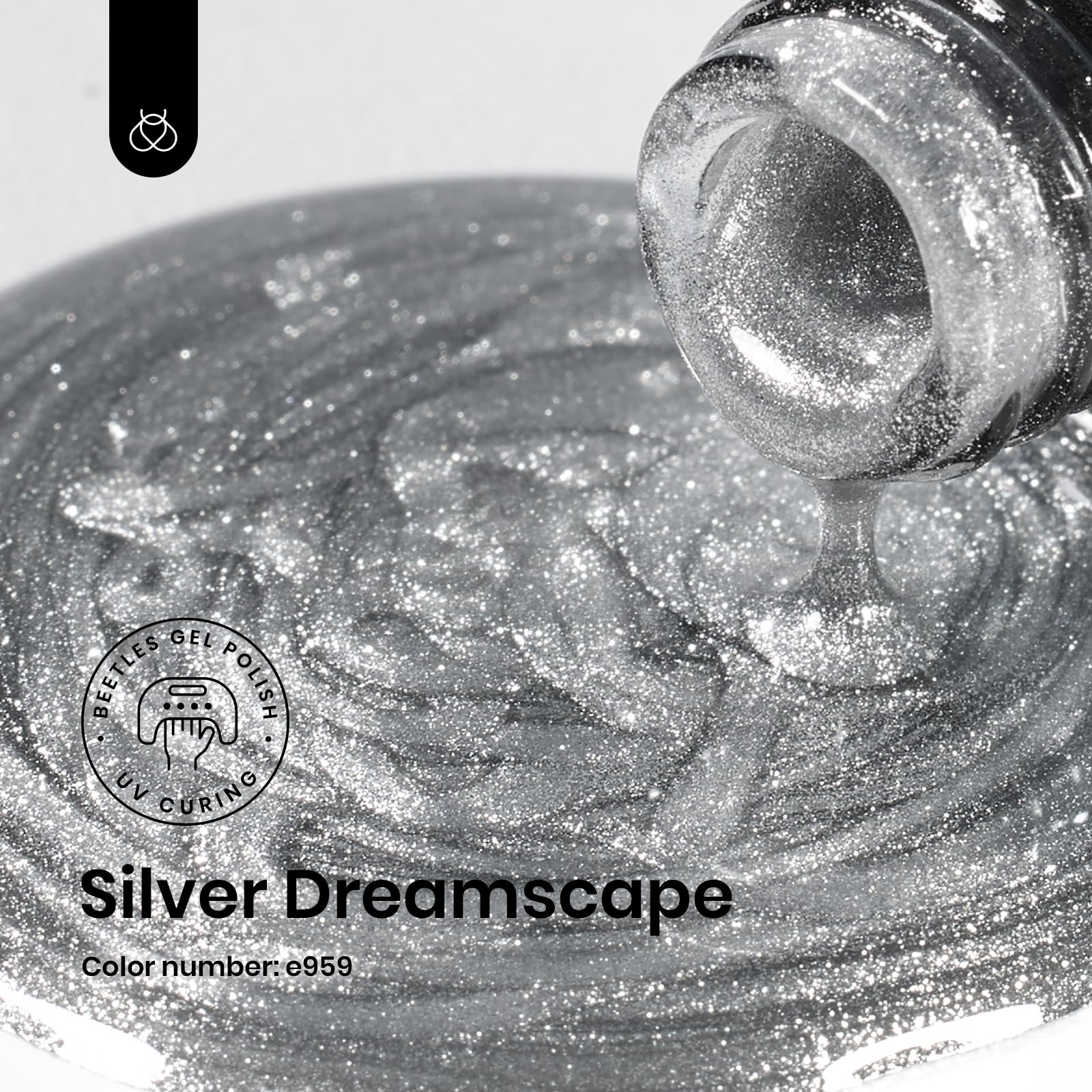 Sliver Dreamscape|9ml Gel Polish Silver Nail Colors Glitter Gel Star Nails - Image 7