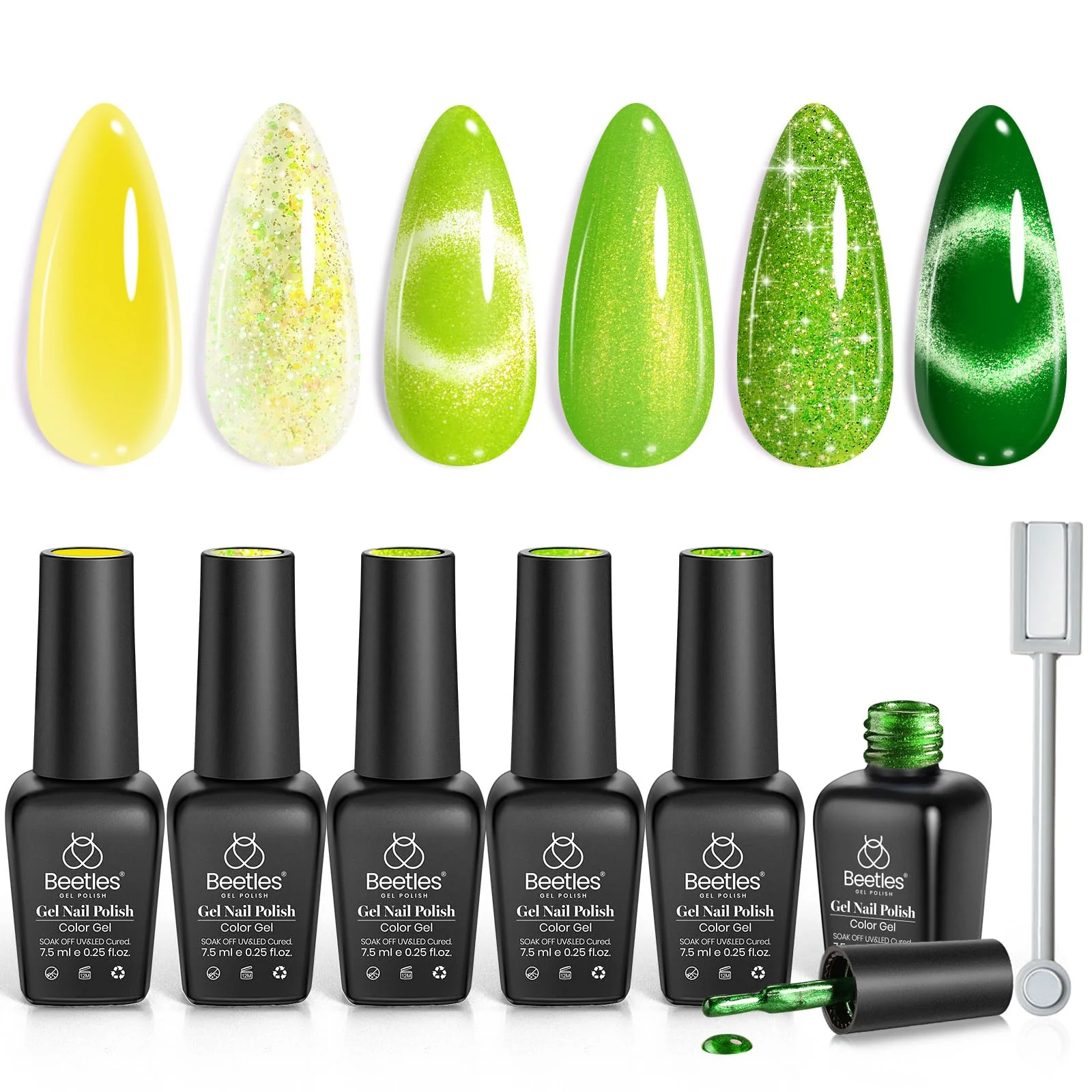 Summer Beats | 6 Colors Spring Nails Jelly Cat Eye Glitter Gel Polish Set - Image 8
