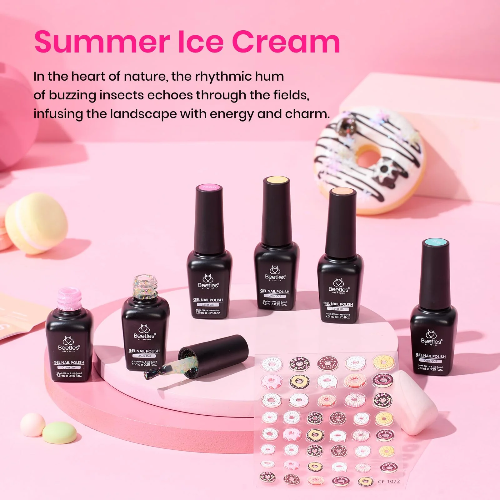 Summer Ice Cream - Spring Nails 6 Colors Gel Nail Polish Set - Image 5