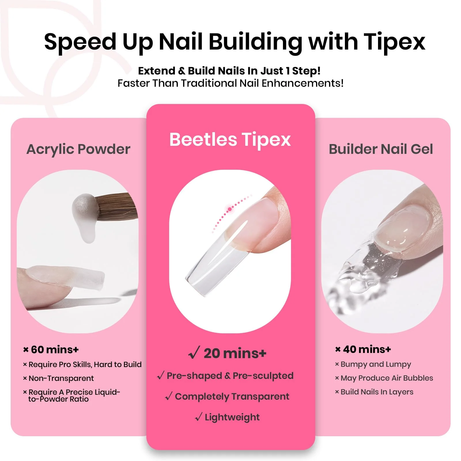 Tipex Long Square Half Matte Nail Tips Kit |210pcs - Image 3