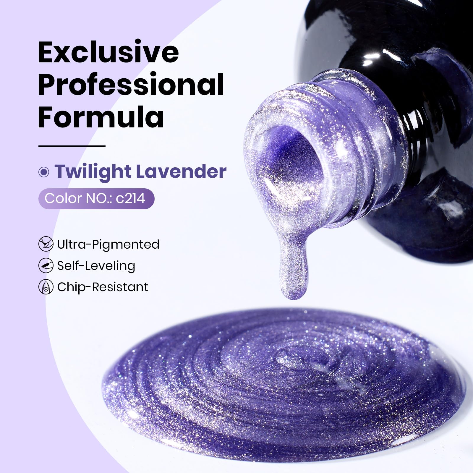 Twilight Lavender Cat Eye Spring Nails  |15ml Gel Polish Silver Nail Colors - Image 3