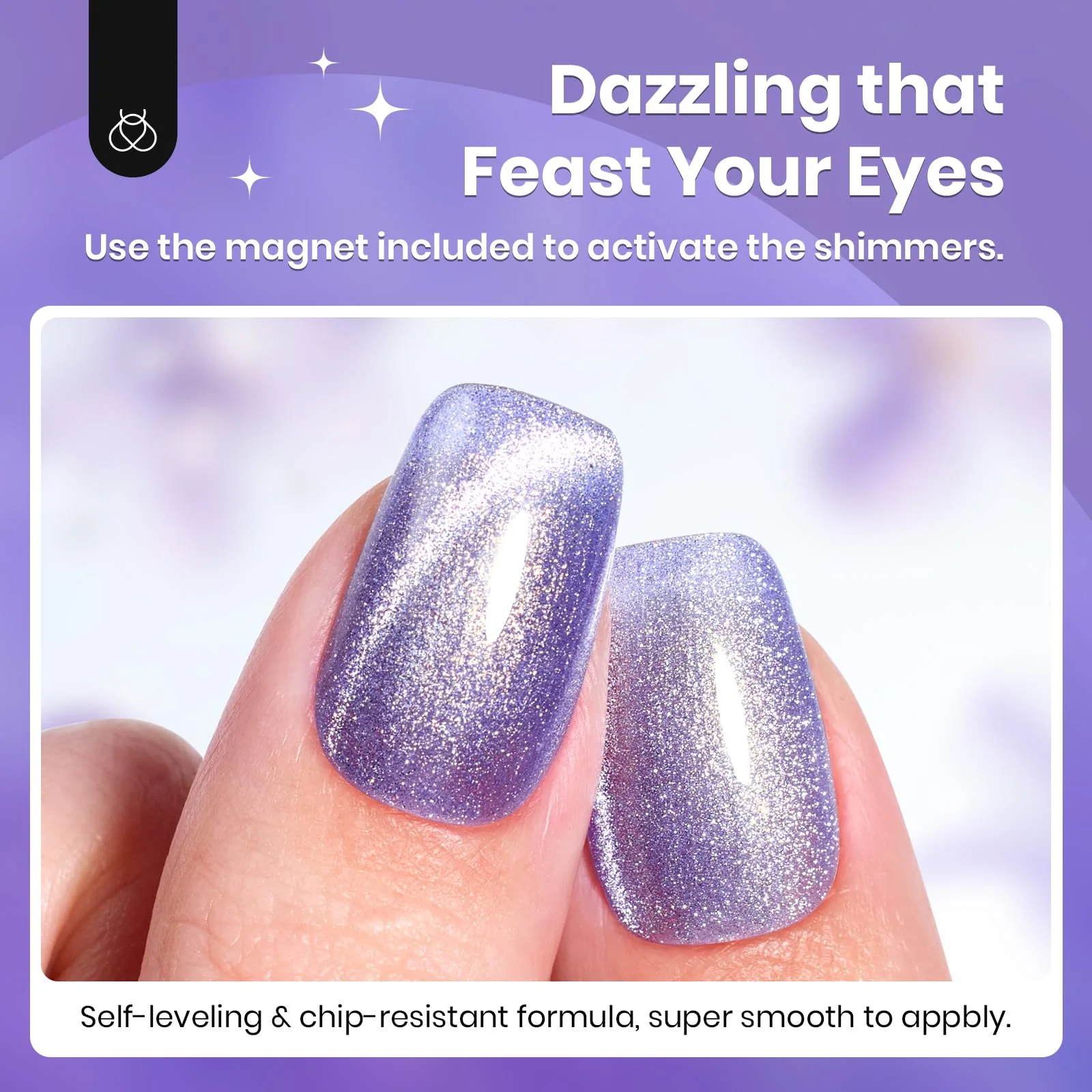 Twilight Lavender Cat Eye Spring Nails  |15ml Gel Polish Silver Nail Colors - Image 6