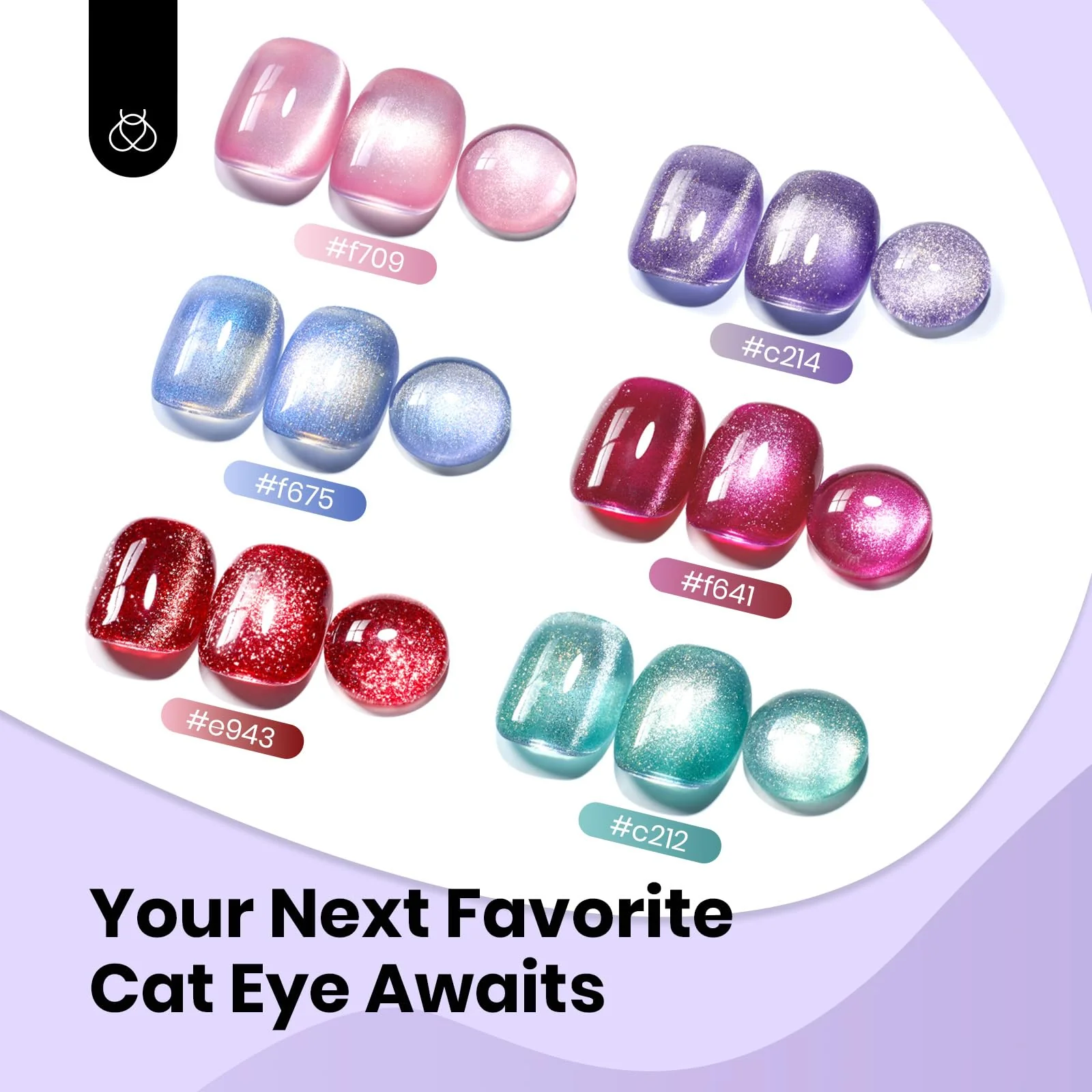 Twilight Lavender Cat Eye Spring Nails  |15ml Gel Polish Silver Nail Colors - Image 8