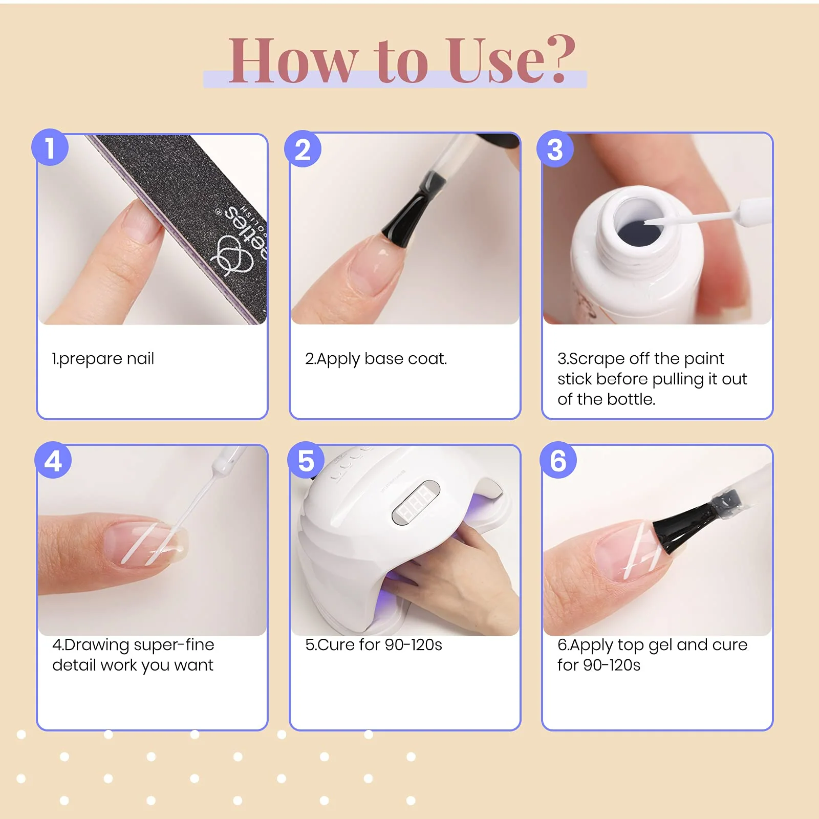 Beetles 7ml White Nail Polish: Perfect for Thin Line Nail Art Brushes and Gel Pens - Image 6