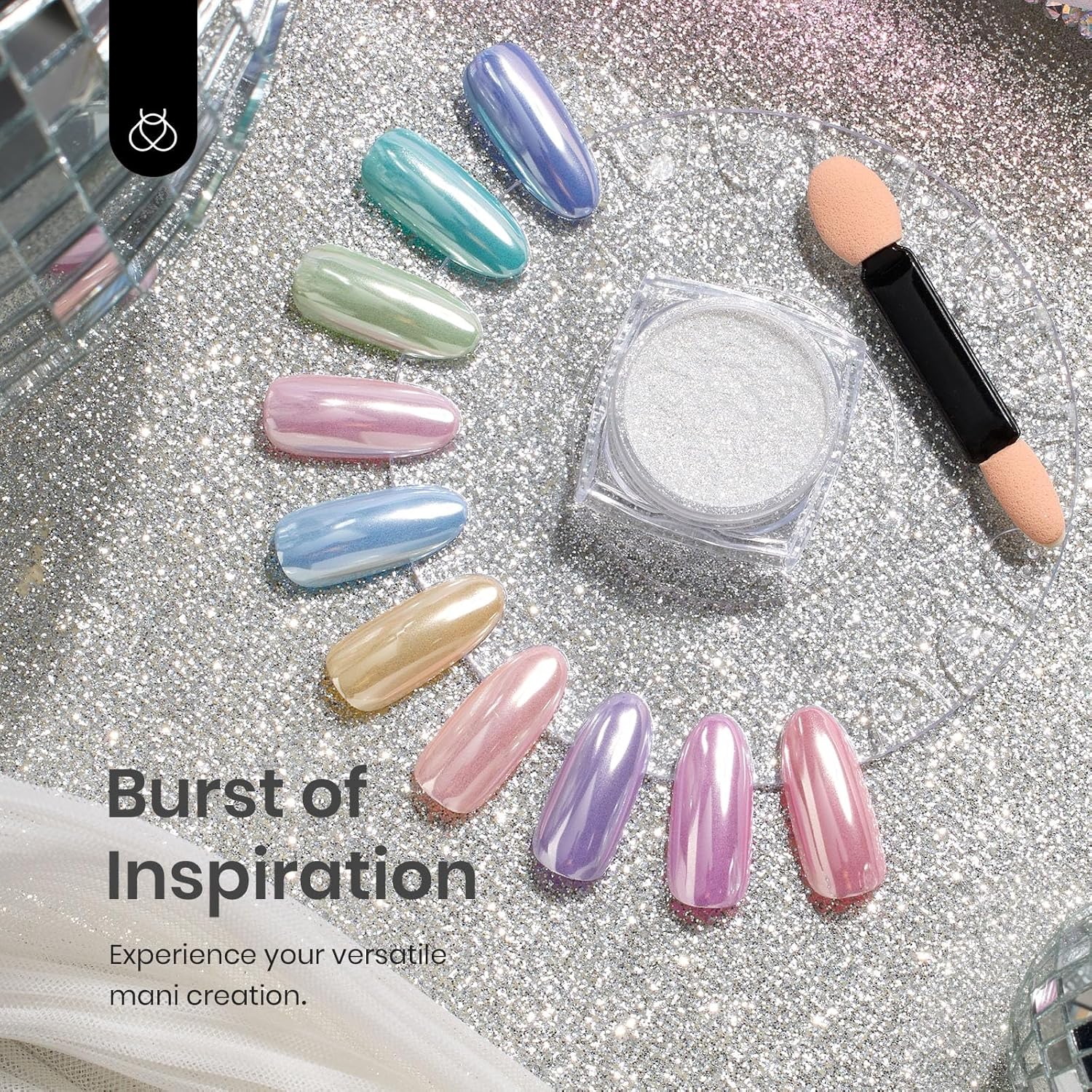 White Pearl  - Chrome Nail Powder - Image 2